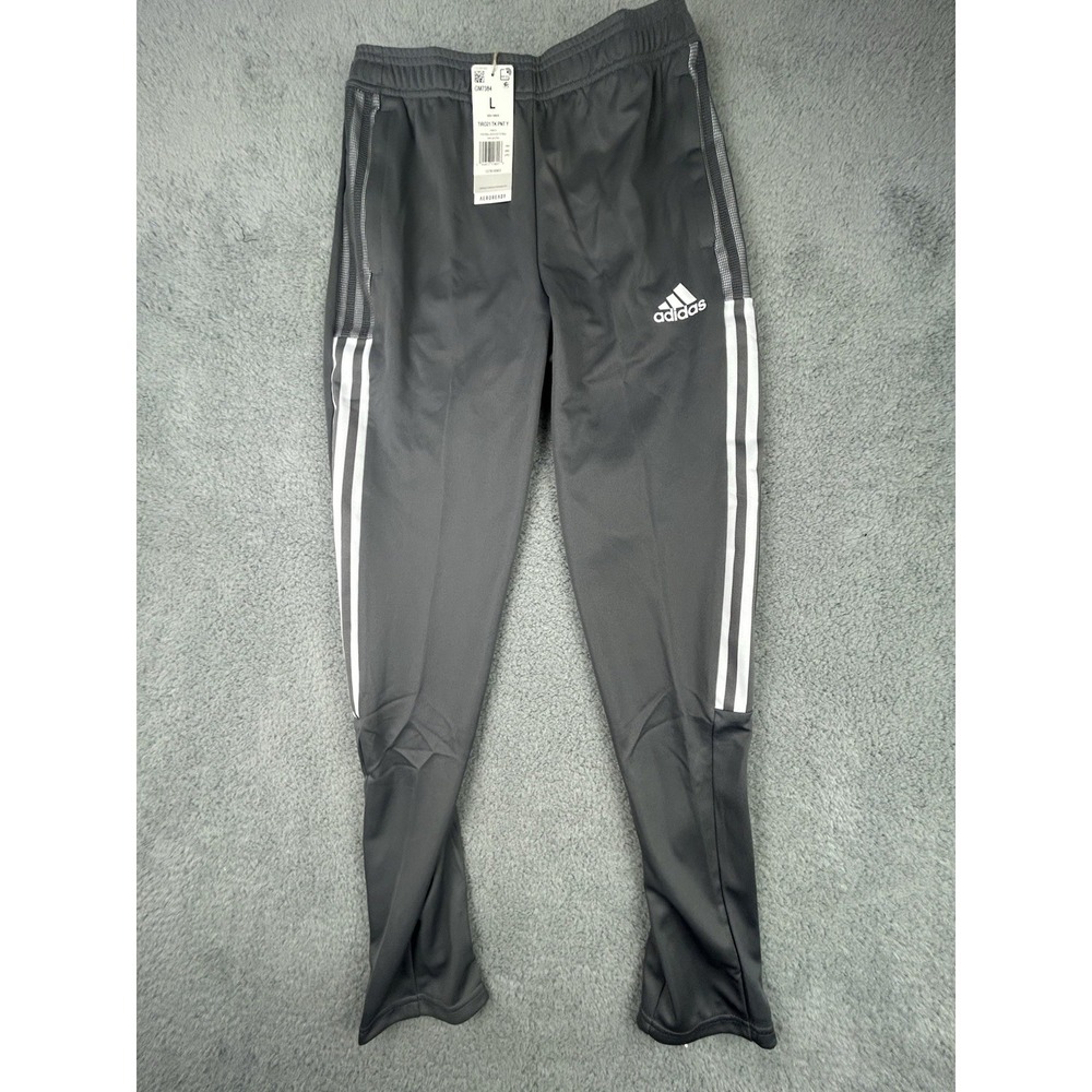 Adidas YOUTH Tiro 21 Track Pants Tapered Team Grey Regular Fit Size Large Soccer